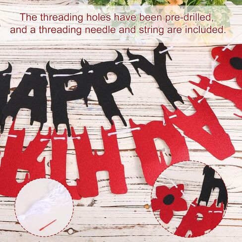 Happy Birthday Banner, Glitter Party Garland Decoration Eccentric Themed Halloween Birthday Banner Supplies for Home Room Decor in Saudi Arabia