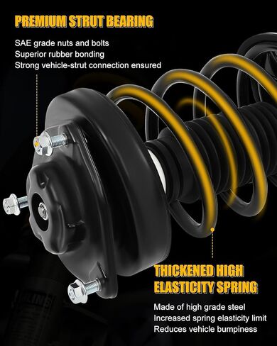 Front&Rear Complete Strut Coil and Spring Assembly Fits for 2003-2008 for Hyundai for Tiburon 2.0L, 2003-2008 for Hyundai for Tiburon 2.7L, Struts Shocks Kit Replace 172192 in Saudi Arabia
