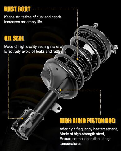 Front&Rear Complete Strut Coil and Spring Assembly Fits for 2003-2008 for Hyundai for Tiburon 2.0L, 2003-2008 for Hyundai for Tiburon 2.7L, Struts Shocks Kit Replace 172192 in Saudi Arabia