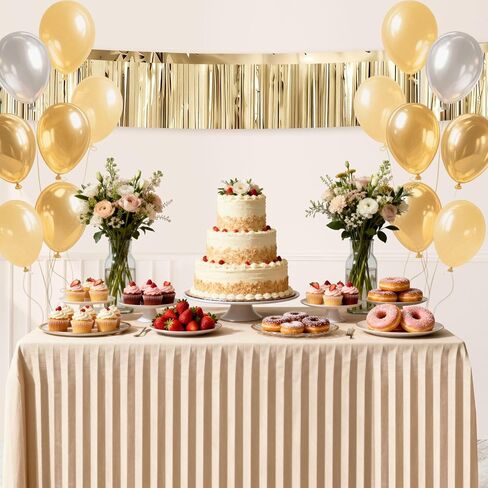 4 Packs Champagne Gold Foil Fringe Garland Tinsel Streamers Shiny Wall Hanging Birthday Banner Backdrop for Wedding Anniversary Celebration Happy Birthday Party Decorations in Saudi Arabia