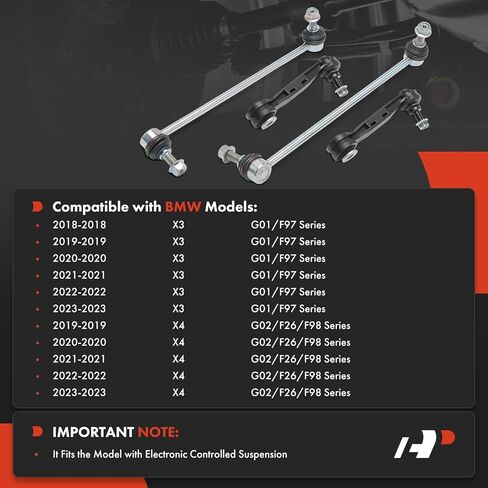 A-Premium Set of 4, Front & Rear Sway Bar Link Stabilizer Link Kit, Compatible with BMW X3 2018-2023, X4 2019-2023 in Saudi Arabia