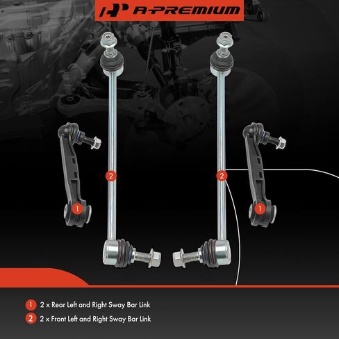 A-Premium Set of 4, Front & Rear Sway Bar Link Stabilizer Link Kit, Compatible with BMW X3 2018-2023, X4 2019-2023 in Saudi Arabia