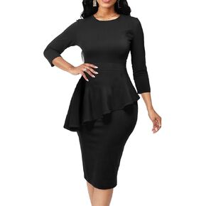 Women's Church Dress Sexy 3/4 Sleeve Business Bodycon Pencil Vintage Dresses Wedding in Kuwait