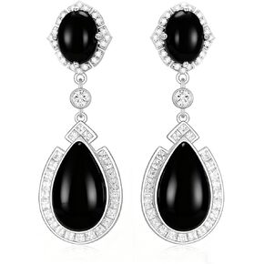 DOLIOX Genuine Turquoise Dangle Earrings for Women 925 Sterling Silver Teardrop Real Turquoise Jewelry with CZ Birthday Gift for Her Wife Mom in Kuwait