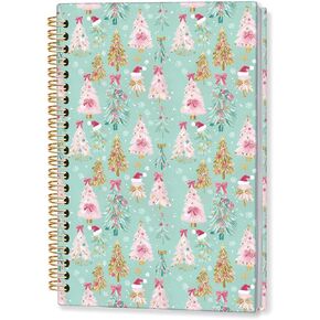 Red Striped Christmas Santa Spiral Notebook,Red Christmas Holiday Journal for Women, Preppy Xmas Notebooks for Note Taking, Xmas Office Supplies, 5.5x8.3 Inch in Saudi Arabia