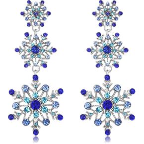 Winter Snowflake Flower Drop Dangle Earrings Hypoallergenic Snowflake Pierced Stud Earrings For Women Christmas Gifts in Kuwait