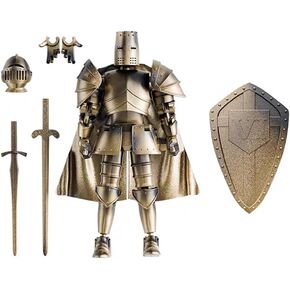 Medieval Action Figures,Knight Armor Action Figure,Multi-Jointed Movable Robot Mannequin T13,Dummy 13 Action Figure(Assembly Required) (B-Silver) in Saudi Arabia