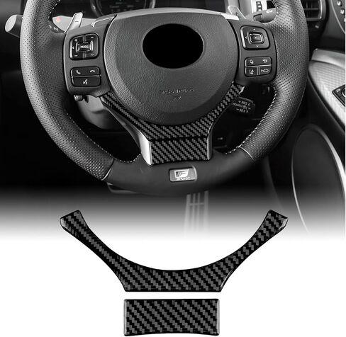 Real Carbon Fiber Steering Wheel Chin Bar Covers - for 2015-2025 Lexus RC, 2PCS Steering Wheel Chin Bar Protective Covers, Durable Carbon Fiber Automotive Accessories (Black) in Kuwait