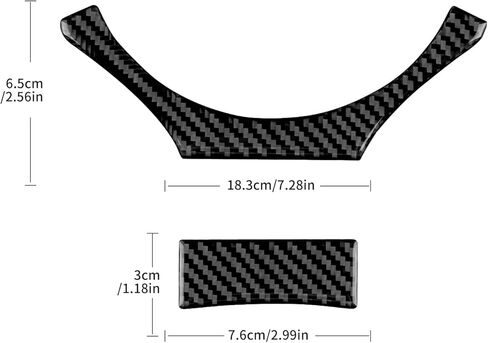 Real Carbon Fiber Steering Wheel Chin Bar Covers - for 2015-2025 Lexus RC, 2PCS Steering Wheel Chin Bar Protective Covers, Durable Carbon Fiber Automotive Accessories (Black) in Kuwait