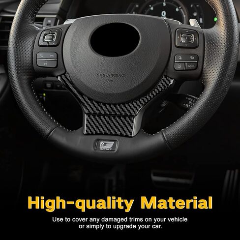 Real Carbon Fiber Steering Wheel Chin Bar Covers - for 2015-2025 Lexus RC, 2PCS Steering Wheel Chin Bar Protective Covers, Durable Carbon Fiber Automotive Accessories (Black) in Kuwait