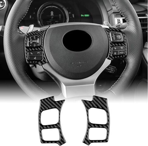 Real Carbon Fiber Steering Wheel Chin Bar Covers - for 2015-2025 Lexus RC, 2PCS Steering Wheel Chin Bar Protective Covers, Durable Carbon Fiber Automotive Accessories (Black) in Kuwait