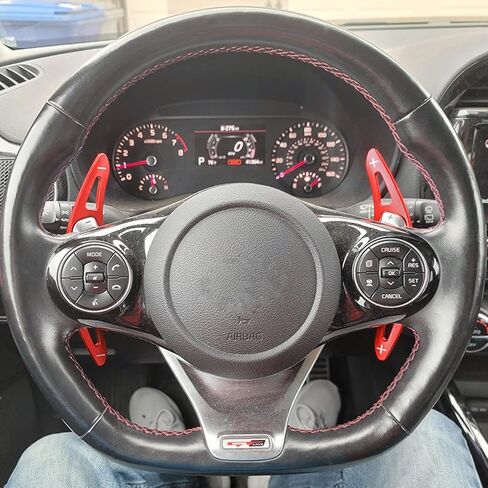 Aluminum Alloy Steering Wheel Paddle Extension Sticker Steering Wheel Shift Paddle For Kia Stinger 2018-2023, Kia Soul GT-Line Turbo 2020-2022(red) in Saudi Arabia