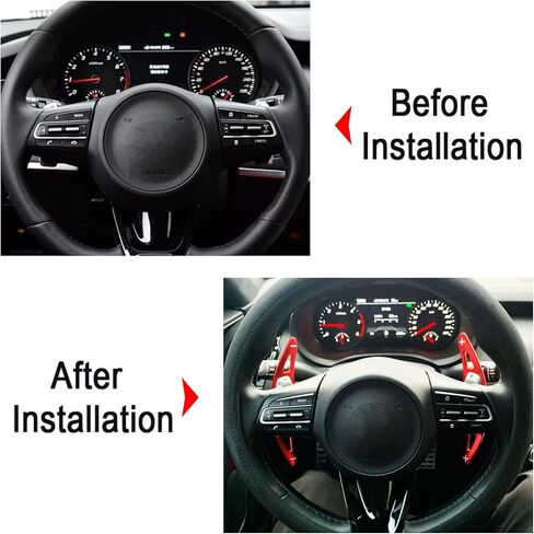 Aluminum Alloy Steering Wheel Paddle Extension Sticker Steering Wheel Shift Paddle For Kia Stinger 2018-2023, Kia Soul GT-Line Turbo 2020-2022(red) in Saudi Arabia
