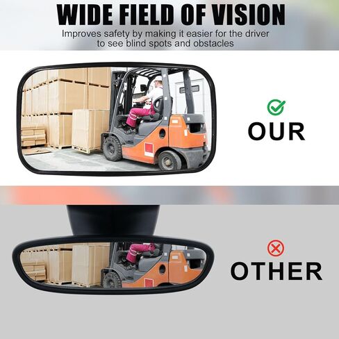 2pcs Magnetic Forklift Rearview Mirrors, Universal Square Magnetic Tractor Side Mirrors 360 Degrees Adjustable & High-Definition Rear View Mirror Accessories Attachments for Multiple Forklift Models in Saudi Arabia