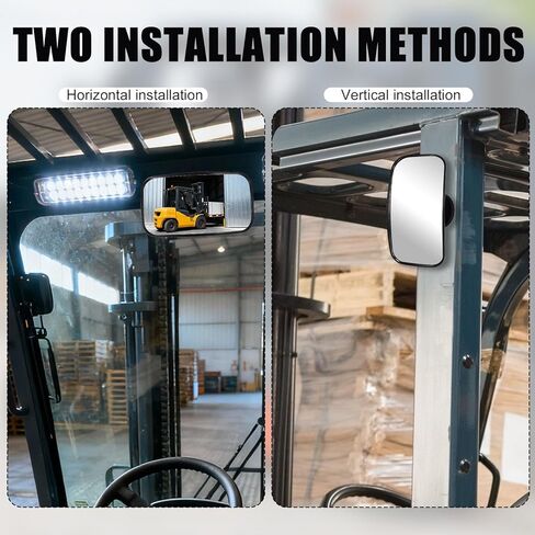 2pcs Magnetic Forklift Rearview Mirrors, Universal Square Magnetic Tractor Side Mirrors 360 Degrees Adjustable & High-Definition Rear View Mirror Accessories Attachments for Multiple Forklift Models in Saudi Arabia