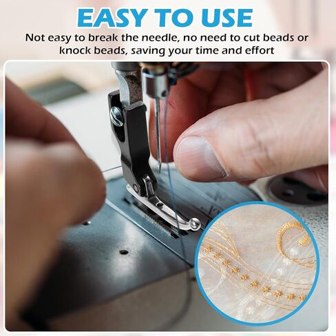 4 Pcs P369 New Bead Sequin Special Presser Foot, Sewing Machine Feet, Wedding Dress Bead Fabric Sewing Machine Accessory No-bead-tapping, Anti-curl & Fabric-holding for Evening Gown(4pcs Mix) in Saudi Arabia