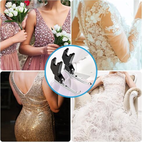 4 Pcs P369 New Bead Sequin Special Presser Foot, Sewing Machine Feet, Wedding Dress Bead Fabric Sewing Machine Accessory No-bead-tapping, Anti-curl & Fabric-holding for Evening Gown(4pcs Mix) in Saudi Arabia