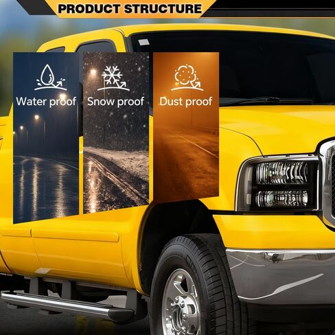 مجموعة المصابيح الأمامية متوافقة مع 2005 2006 2007 Ford F250 F350 F450 F550 SuperDuty Headlamp (عدسة شفافة غطاء أسود عاكس شفاف) in Kuwait