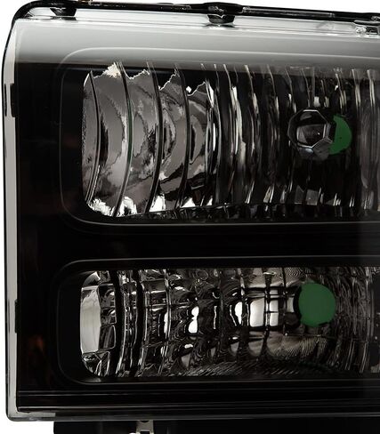 مجموعة المصابيح الأمامية متوافقة مع 2005 2006 2007 Ford F250 F350 F450 F550 SuperDuty Headlamp (عدسة شفافة غطاء أسود عاكس شفاف) in Kuwait