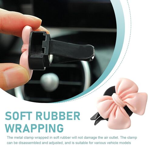6PCS Pink Bow Car Vent Clips, Cute Car Air Fresheners Vent Clip, Girly Bow Auto Outlet Air Conditioning Clip, Auto Vent Diffuser Accessories for SUV, Van, Truck (Pink) in Saudi Arabia