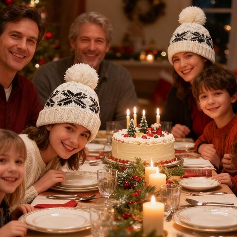 IZUS Beanie Hat for Women Winter Warm Pom-Pom Cuffed SKi Hat Adult Knit Caps Men Small/Medium in Kuwait