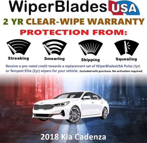 مجموعة شفرات ممسحة Beam مع ضمان لمدة عامين متوافقة مع Kia Sportage 2025 (مجموعة من 3) مع ممسحة خلفية Tempest Elite Wipers in Kuwait
