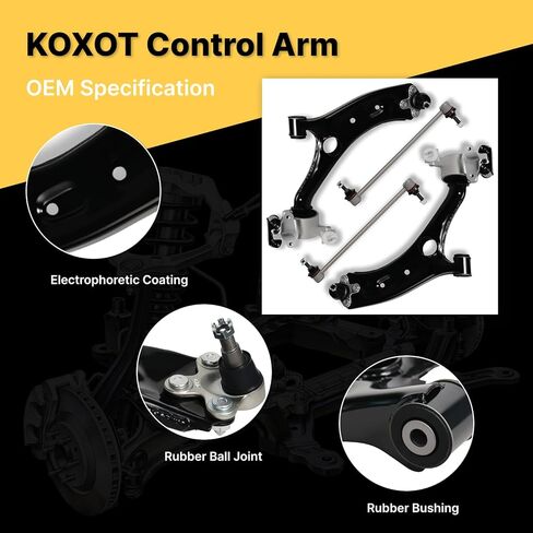 6Pc Front Lower Control Arm with Ball Joints Inner Outer Tie Rod Fit for Honda 2017 2018 2019 2020 2021 2022 CR-V CMS601054 CMS601055 K750908 ES801495 ES801496 in Saudi Arabia