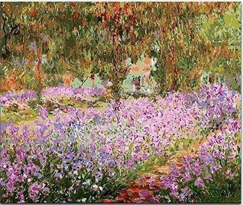 Irises in Monets Garden - كلود مونيه - مجموعة الطلاء حسب الأرقام - 16 بوصة × 20 بوصة (40 × 50 سم) - طلاء أكريليك DIY لديكور المنزل in Saudi Arabia
