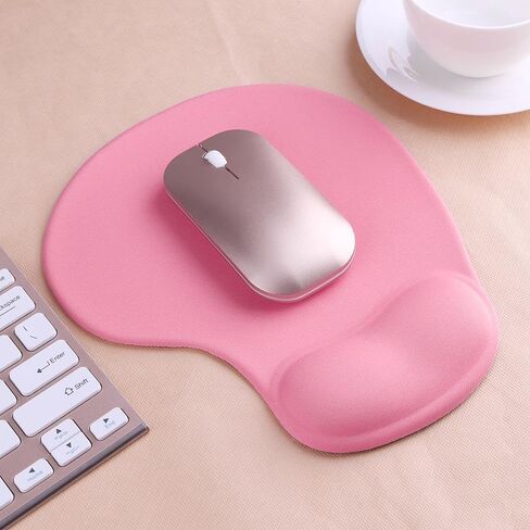Office Mousepad with Support - Ergonomic Gaming Desktop Mouse Pad Wrist Rest - Design Gamepad Mat Rubber Base for Laptop Computer-Pink in Saudi Arabia