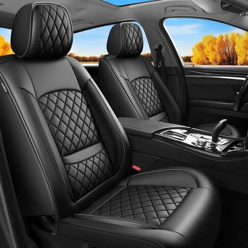 مناسب لأغطية مقاعد السيارة Gladiator المتوافقة مع Jeep Gladiator 2020-2025 2026 واقي وسائد مقاعد السيارات الجلدية المقاومة للماء والمسامية، متوافق مع الوسادة الهوائية، مجموعة كاملة من 5 مقاعد (أسود) in Kuwait