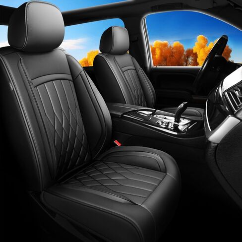 مناسب لأغطية مقاعد السيارة Gladiator المتوافقة مع Jeep Gladiator 2020-2025 2026 واقي وسائد مقاعد السيارات الجلدية المقاومة للماء والمسامية، متوافق مع الوسادة الهوائية، مجموعة كاملة من 5 مقاعد (أسود) in Kuwait