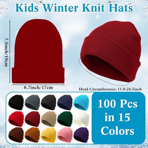 Toulite 100 Pcs Winter Beanies Gloves, Winter Hats Gloves Bulk for Toddler, Gloves and Hats for Kids Bulk, Children Warm Cold Weather Hats for Children School Donation Set in Saudi Arabia
