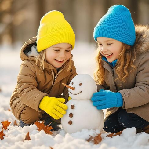 Toulite 100 Pcs Winter Beanies Gloves, Winter Hats Gloves Bulk for Toddler, Gloves and Hats for Kids Bulk, Children Warm Cold Weather Hats for Children School Donation Set in Saudi Arabia