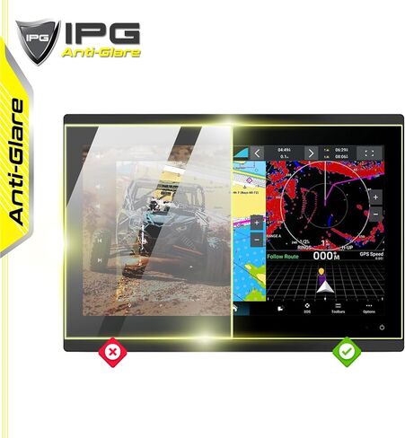 IPG ProActive for Garmin GPSMAP 1623 Combo GPS/Fishfinder 16 Inch Display 9H Hardness Screen Protector Smooth Glass Touch Ultra Responsive High Clarity Anti Scratch Smudge & Shock Proof for 1623 in Saudi Arabia