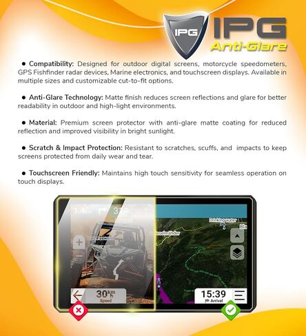 IPG ProActive for Garmin GPSMAP 1623 Combo GPS/Fishfinder 16 Inch Display 9H Hardness Screen Protector Smooth Glass Touch Ultra Responsive High Clarity Anti Scratch Smudge & Shock Proof for 1623 in Saudi Arabia