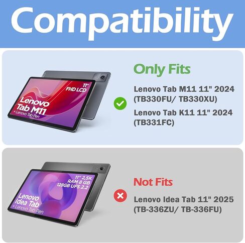 حافظة ProCase الذكية لجهاز Lenovo Tab M11/Tab K11 LTE 11 بوصة 2024 TB330FU مع حامل قلم، غطاء صلب ثلاثي الطي واقٍ للكمبيوتر اللوحي، غطاء خلفي شفاف يدعم الاستيقاظ/النوم التلقائي - أسود in Saudi Arabia
