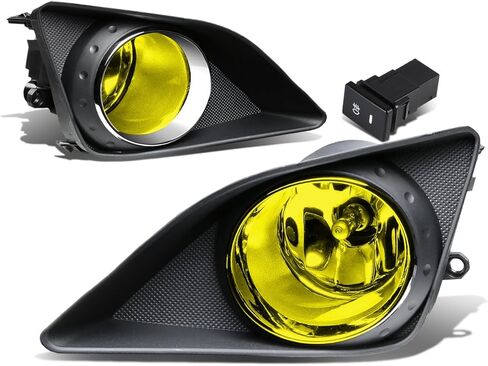 Auto Dynasty Fog Lights Assembly Compatible with 2009-2010 Corolla 4DR Sedan Front Bumper Driving Fog Lamps with Switch and Bezel, Driver and Passenger Side, Smoked Lens in Saudi Arabia