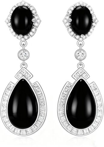 DOLIOX Genuine Turquoise Dangle Earrings for Women 925 Sterling Silver Teardrop Real Turquoise Jewelry with CZ Birthday Gift for Her Wife Mom in Kuwait