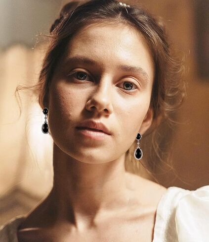 DOLIOX Genuine Turquoise Dangle Earrings for Women 925 Sterling Silver Teardrop Real Turquoise Jewelry with CZ Birthday Gift for Her Wife Mom in Kuwait