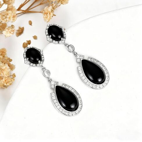 DOLIOX Genuine Turquoise Dangle Earrings for Women 925 Sterling Silver Teardrop Real Turquoise Jewelry with CZ Birthday Gift for Her Wife Mom in Kuwait