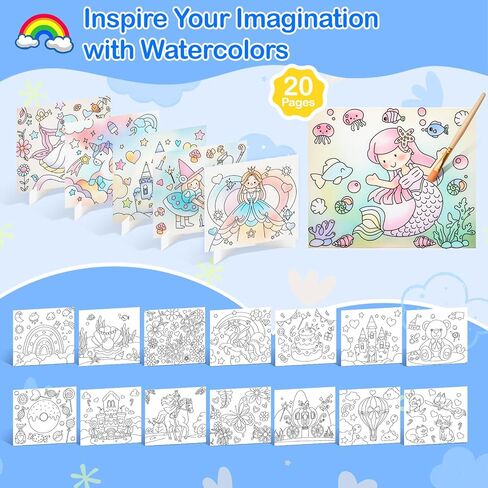 Christmas Paint with Water Coloring Book for for Kids Ages 3-5 4-8,Watercolor Painting Sets with Brush,Mess Free Arts & Crafts Drawing Activities,Xmas Stocking Stuffers Toy Christmas Gifts for Boys Girls in Saudi Arabia