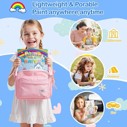 Christmas Paint with Water Coloring Book for for Kids Ages 3-5 4-8,Watercolor Painting Sets with Brush,Mess Free Arts & Crafts Drawing Activities,Xmas Stocking Stuffers Toy Christmas Gifts for Boys Girls in Saudi Arabia