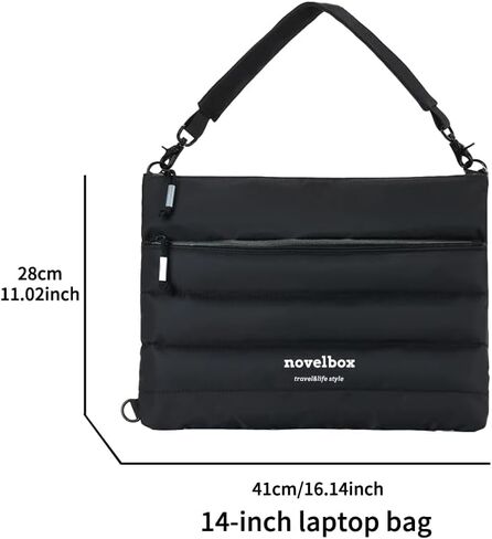 novelbox Laptop Sling Bag, 14 Inch Waterproof Messenger Bag with Anti-Theft Pocket, Lightweight Crossbody Chest Bag for Men & Women, Fit MacBook, Tablet, Travel, College, Business in Saudi Arabia