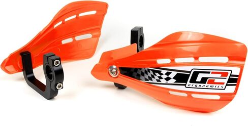 G2 Ergonomics Moto Handguards - Flag Style with Aluminum Mounts (White) in Saudi Arabia