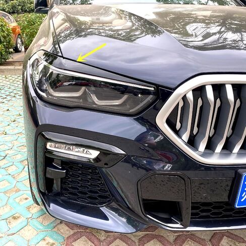 ZiWen New Sport Front Headlight Cover Moldings Trims Eyebrows for BMW X5 X6 X5M X6M 2019 2020 2021 2022 2023 2024 (19-23 X5 G05, Gloss Black) in Saudi Arabia
