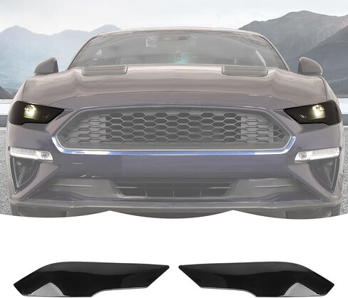 RT-TCZ Smoked Black Front Headlights Lamp Cover Guard Trim Decoration Exterior Accessories for Ford Mustang 2018-2023 in Saudi Arabia
