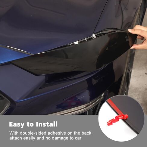 RT-TCZ Smoked Black Front Headlights Lamp Cover Guard Trim Decoration Exterior Accessories for Ford Mustang 2018-2023 in Saudi Arabia