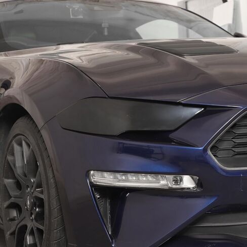 RT-TCZ Smoked Black Front Headlights Lamp Cover Guard Trim Decoration Exterior Accessories for Ford Mustang 2018-2023 in Saudi Arabia