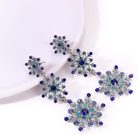 Winter Snowflake Flower Drop Dangle Earrings Hypoallergenic Snowflake Pierced Stud Earrings For Women Christmas Gifts in Kuwait