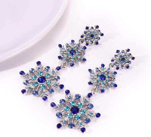 Winter Snowflake Flower Drop Dangle Earrings Hypoallergenic Snowflake Pierced Stud Earrings For Women Christmas Gifts in Kuwait